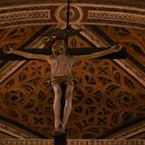 Detail of the upper level of the convent side of San Maurizio al Monastero Maggiore, Milan