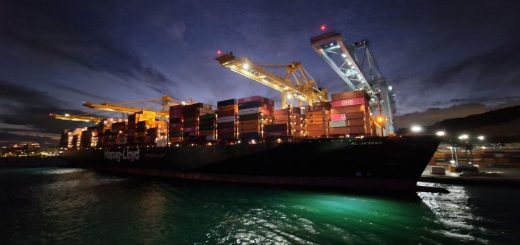 Container vessel at Port of Barcelona